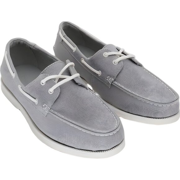 Club Room Elliot men's lace-up boat shoes gray casual deck 9 - Picture 4 of 6